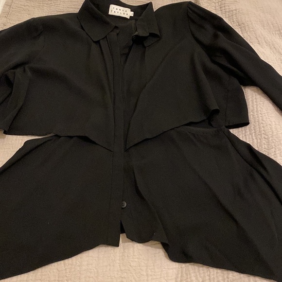 Tanya Taylor 100% silk black button down blouse. Size 2 - Picture 9 of 13